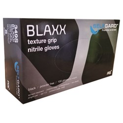 POMONA SELFGARD 240MM NITRILE BLACK TEXT GRIP P/F GLOVES XL 100/BOX