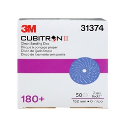 3M 31374 737U CUBITRON II HOOKIT CLEAN SANDING DISCS P180 150MM BOX/50