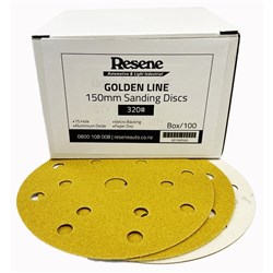 NON-D GOLD 150MM DISCS 15 HOLE P320 BOX/100